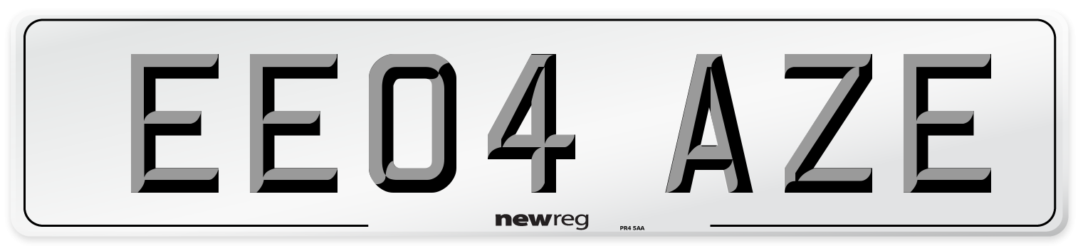 EE04 AZE Number Plate from New Reg